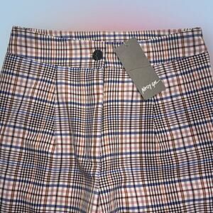 NASTY GAL Women’s Small Long Pink Check Flare Pant